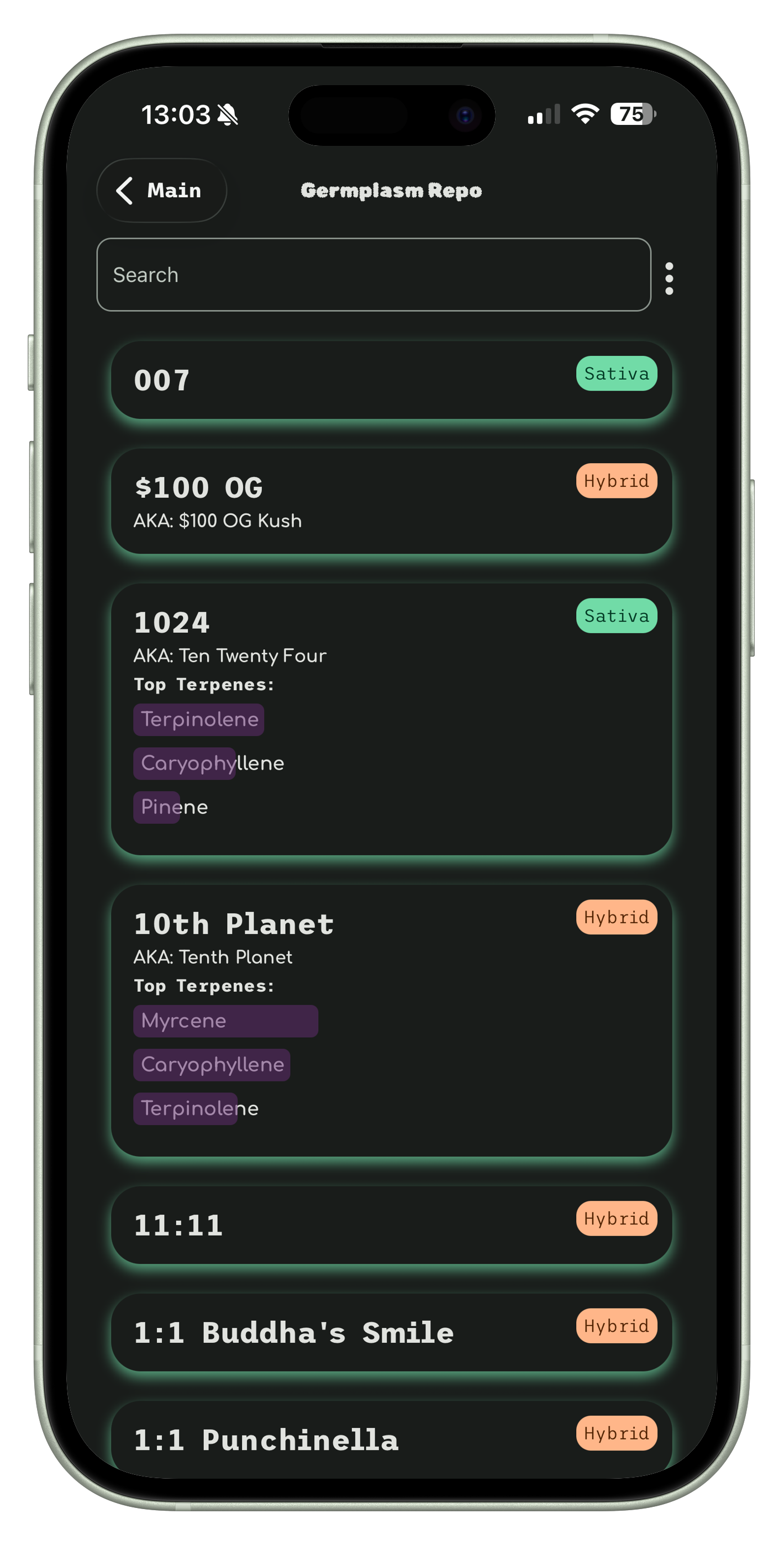 GREENT Cannabis Germplasm Repo